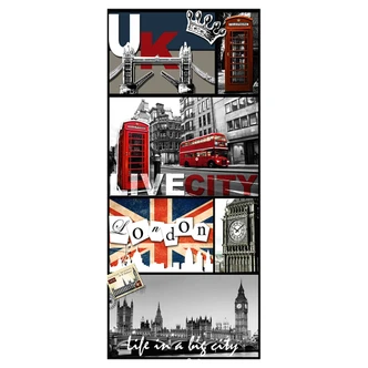 Livingwalls Wandtattoo pop.up Panel London selbstklebend bunt, grau, rot Livingwalls Wandtattoo pop.up Panel London selbstklebend bunt, grau, rot