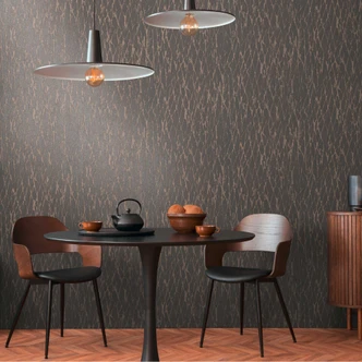 Papier peint structuré noir avec accents dorés - papier peint intissé pour pièces luxueuses 
