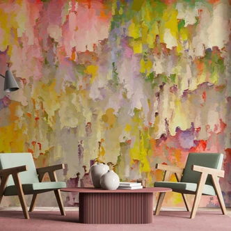 watercolour wallpaper with splash of colour pattern photo wallpaper in pastel - non-woven wallpaper 