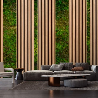 Mossa och trä ser grönt och brunt ut - non-woven Fototapet naturdesign 