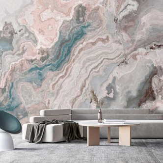Fototapet med marmordesign i pastellfärger - non-woven tapet för en sofistikerad atmosfär 
