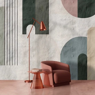 Fototapete Geometrisch und Abstrakt in Pastell - Vliestapete mit modernem Design 