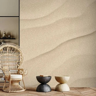 Sand dunes optic wallpaper beige - non-woven wallpaper for a natural ambience 