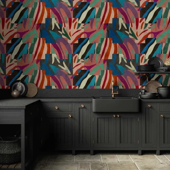 Exotic jungle wallpaper in colourful - vibrant non-woven wallpaper 