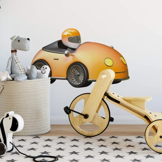 Michel Agullo - Racing Car (orange) Wall sticker 