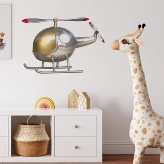 Wallsticker - Michel Agullo - Helikopter Sølv 