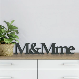 MDF-Holzbuchstaben M&Mme 