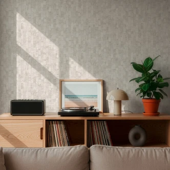 Icke-vävd tapet Daniel Urban Lines gråvit metallic - ränder ytstruktur vardagsrum 