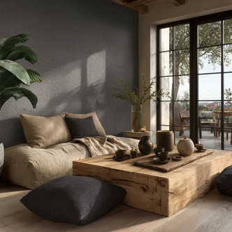 Icke-vävd tapet Jan Studio Sense & Surface weave grå metallic - Stud!o weave rotting hall 