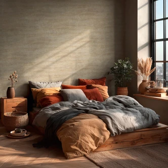 Papel pintado no tejido Tamika Raw Heritage efecto piedra beige crema - pared aspecto escayola pasillo metálico 
