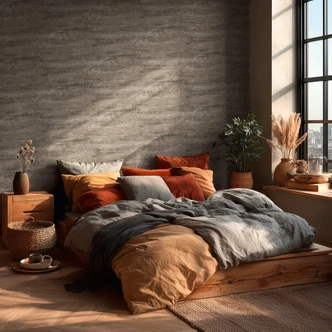 Papel pintado no tejido Tamika Raw Heritage efecto piedra gris marrón - pared efecto hormigón pasillo metálico 
