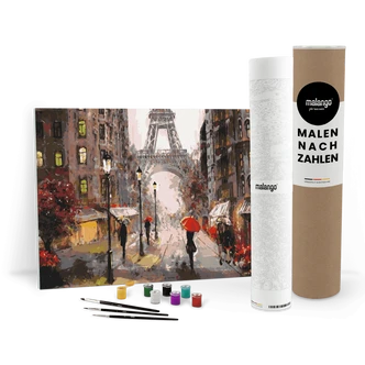 Malen nach Zahlen Leinwandbild - Paris Straße am Eifelturm  