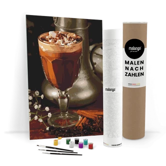 Malen nach Zahlen Leinwandbild - Kaffee mit Sahne  