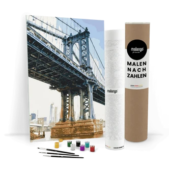 Malen nach Zahlen Leinwandbild - New York Manhatten Bridge  