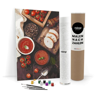 Malen nach Zahlen Leinwandbild - Mediterranes Frühstück  
