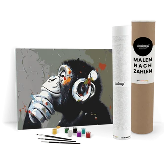 Malen nach Zahlen Leinwandbild - Affe Bob Bonkey  