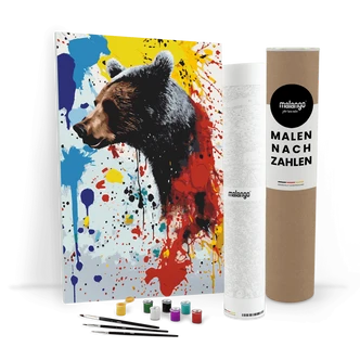 Malen nach Zahlen Leinwandbild - Bär Branko  