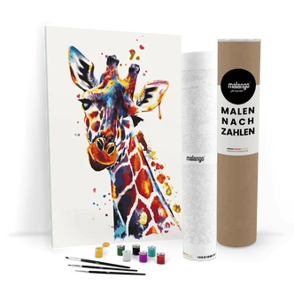 Malen nach Zahlen Leinwandbild - Giraffe Greta  