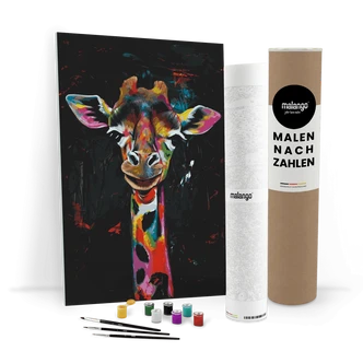 Malen nach Zahlen Leinwandbild - Giraffe Gerd  