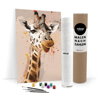 Malen nach Zahlen Leinwandbild - Giraffe Gundula  