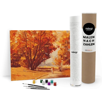 Malen nach Zahlen Leinwandbild - Herbst im Park  