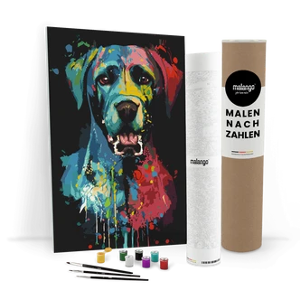 Malen nach Zahlen Leinwandbild - Hund Hasso  