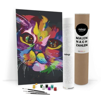 Malen nach Zahlen Leinwandbild - Katze Käthe  