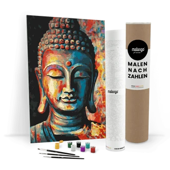 Malen nach Zahlen Leinwandbild - Buddha Modern Art  