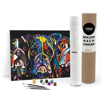 Malen nach Zahlen Leinwandbild - Hunde Homies Malen nach Zahlen Leinwandbild - Hunde Homies