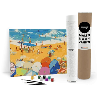 Malen nach Zahlen Leinwandbild - Strandzeit am Meer Malen nach Zahlen Leinwandbild - Strandzeit am Meer