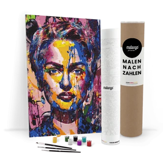 Malen nach Zahlen Leinwandbild - Babe Blue Eyes  