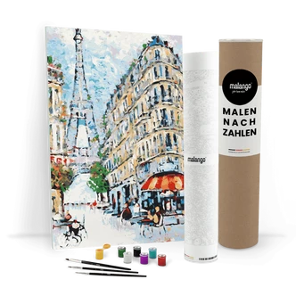 Malen nach Zahlen Leinwandbild - Café am Eifelturm No. 3  