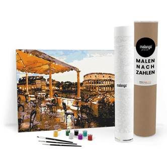 Malen nach Zahlen Leinwandbild - Café am Kolosseum No. 1 Malen nach Zahlen Leinwandbild - Café am Kolosseum No. 1
