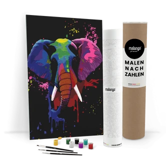 Malen nach Zahlen Leinwandbild - Elefant Eduardo  