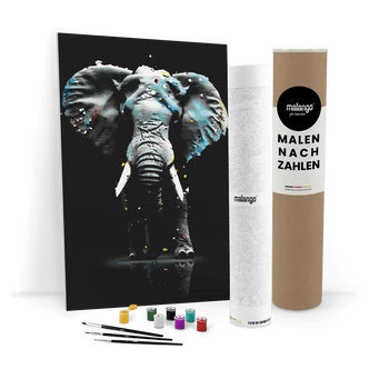 Malen nach Zahlen Leinwandbild - Elefant Enrico  