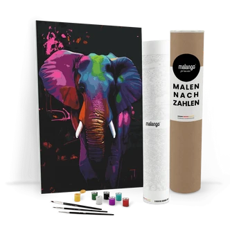 Malen nach Zahlen Leinwandbild - Elefant Erika  