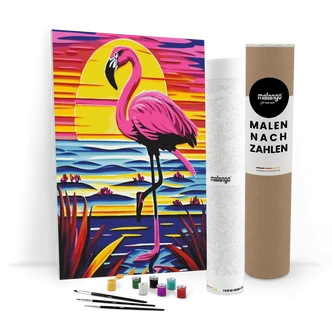 Malen nach Zahlen Leinwandbild - Flamingo Ferdinando Malen nach Zahlen Leinwandbild - Flamingo Ferdinando