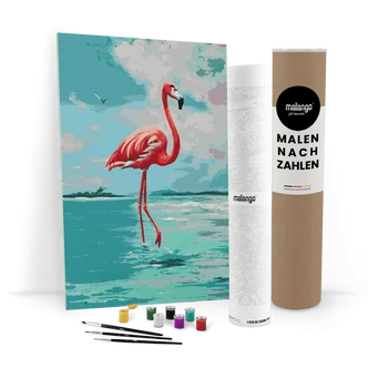 Malen nach Zahlen Leinwandbild - Flamingo Florentine  
