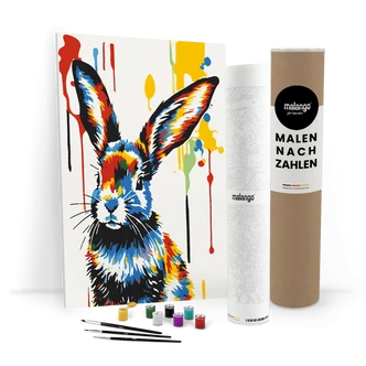 Malen nach Zahlen Leinwandbild - Hase Hans  