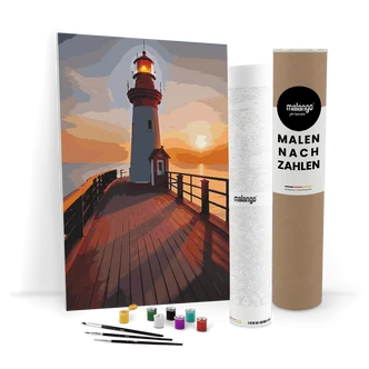 Malen nach Zahlen Leinwandbild - Leuchtturm neue Perspektiven  