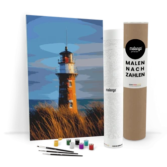 Malen nach Zahlen Leinwandbild - Leuchtturm weiter Blick  