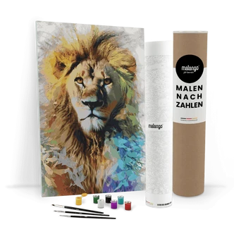 Malen nach Zahlen Leinwandbild - Löwe Lion  