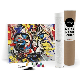 Malen nach Zahlen Leinwandbild - Katze Kira modern Malen nach Zahlen Leinwandbild - Katze Kira modern