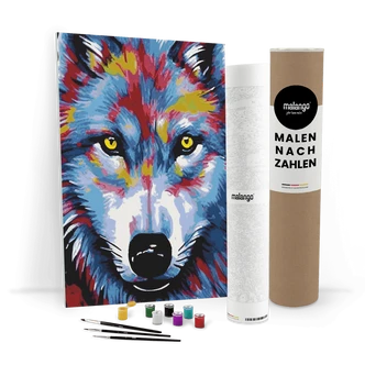 Malen nach Zahlen Leinwandbild - Wolf Woody Malen nach Zahlen Leinwandbild - Wolf Woody