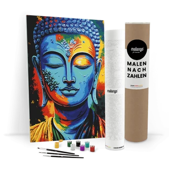Malen nach Zahlen Leinwandbild - Blauer Buddha  