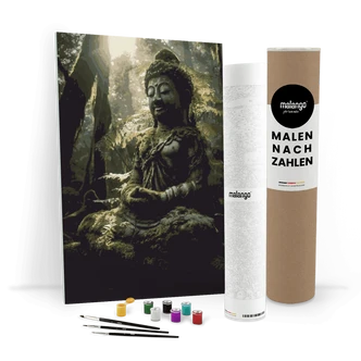 Malen nach Zahlen Leinwandbild - Buddha Bhajan im Wald Malen nach Zahlen Leinwandbild - Buddha Bhajan im Wald