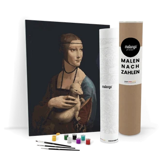 Malen nach Zahlen Leinwandbild - da Vinci - Dame mit dem Hermelin  