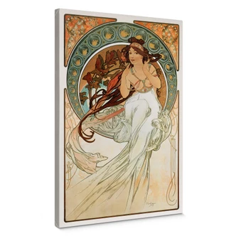 Canvas Mucha - De Vier Kunsten: Muziek 