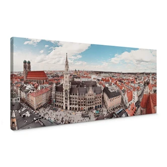 Tableau sur toile Silhouette de Munich : panorama 