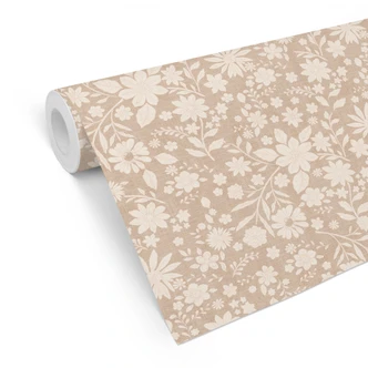 Patroonbehang met linnen look - Bloomery Decor 
